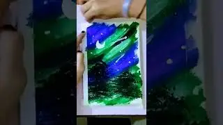 Northern lights painting on canvas #trending#shorts#shortsfeed#youtubeshorts#viral#ytshorts#video