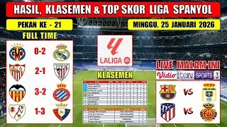 Hasil Liga Spanyol Tadi Malam ~ VILLARREAL vs REAL MADRID ~ SEVILLA vs ATHLETIC Laliga 2026 Pekan 21