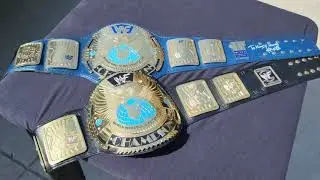 WWF scratched logo'd Big Eagle wrestling belt by Nawaz. Featuring HD vs. SD comparison