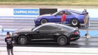 Mustang vs Supra, ZR1 Corvette, Hellcat Charger & GTR 1/4 Mile Drag Races