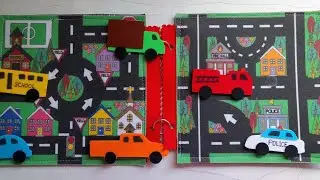 DIY Cars and Roads Traffic Activity Page (with template!) Felt Busy Book Quiet Book: How to Make