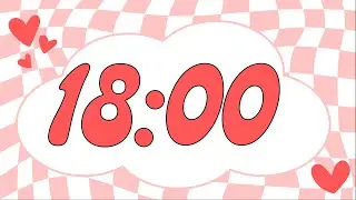 18 Minute Valentine's Day Checkerboard Heart Timer (Fun Synth Alarm at End, No Music)