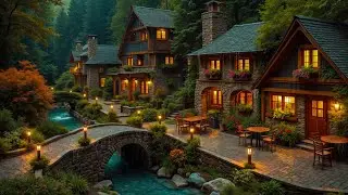 Rainy Village Jazz 🌙 Peaceful Riverside Vintage & Rain Sound Ambience for Relaxing Evening 🌧️