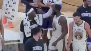 Draymond Green and Dennis Schroder trolling each others hairlines 😂