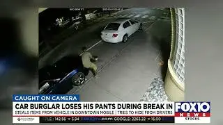 Caught on Camera Car burglar loses pants during break in