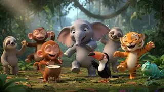 Jungle Boogie 🐒🌿 | Fun Animal Dance Song for Kids | Nursery Rhymes & Songs for Children