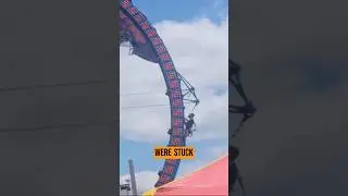 Kids left hanging upside down from rollercoaster for three hours after it stops mid-air.