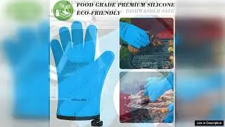 Set of BBQ Smoker Max Heat Resistant Grill Gloves Silicone Oven Mitts Review