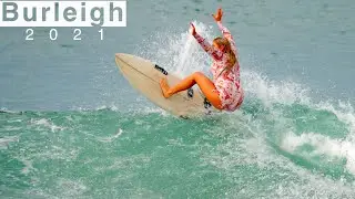 Burleigh - Glassy Lines Rolling Down the Point - April 31 2021 - Surfing Gold Coast Australia