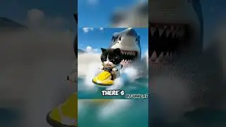 cute cat being chased by a sea monster✌😹 #funny #catlovers #cutecat #cat #cute