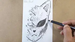Anime Mask Tattoo Sketch | Tattoo Design | Pencil Drawing