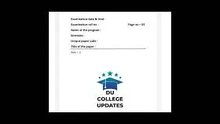 DU|NCWEB|SOL OBE Exam Frontsheet detail Demo for 1st sem & 2nd phase Examination....