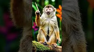 The Monkees painting himself to look like a tiger #ai #short #viral