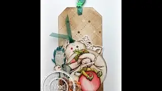 Mixed Media Christmas Tag Background for Noor! Design By Susanne Rose