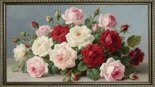 Master Piece Vibrant Classic Roses Floral Art| 4K Frame TV Screensaver | Digital Frame Art Gallery