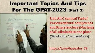 Important Topics for The GPAT 2023||  Important Tips|| Short and Concise Notes