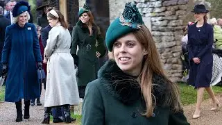 QUEEN CAMILLA, PRINCESSES BEATRICE & EUGENIE AND LADY LOUISE WINDSOR CHRISTMAS DAY 2022 FASHION