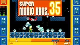 Super Mario Bros. 35 - 35 Player Battle at 1-1 & 1-2 - Walkthrough Part 1 No Commentary Gameplay