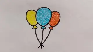Let's draw balloon 🎈🎈🎈।। How to draw balloon।। Balloon drawing and colouring।।