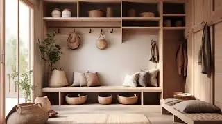 Mudroom in Japandi style
