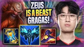 ZEUS IS A BEAST WITH GRAGAS! - T1 Zeus Plays Gragas TOP vs Gnar! | Season 2022