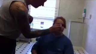 Leigha getting nose pierced and Declan getting lip pierced