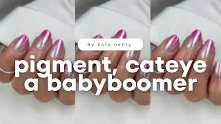Drolící se gel?! | Doplňky s cat eye gel lakem, babyboomerem a pigmentem 💅🏻 | Kate nehty