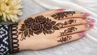 Dubai rose mehndi design simple mehndi design |Eid mehndi design |#youtube #mehndi #henna #viral