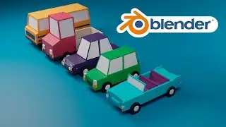 Low poly cars 3D Speed modeling blender