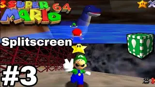 Super Mario 64 Split Screen - Multiplayer #3 120 Stars - No Commentary Gameplay - Android Mupen64