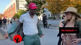 Woman Shows Marquett Her Chest in Public with Husband Present - Street Debate
