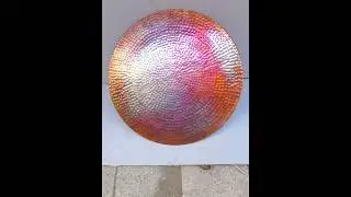 Hand Hammered Rainbow Natural Pure Copper Round Table Top