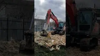 ACE230 равняет площадку из кирпича #ace230 #ace #экскаватор #стройка #гусеничный #строительство #асе