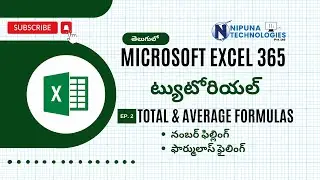 #2 | MS Excel 365 Tutorial in Telugu | Formulas and Numbers Generation in MS Excel 365 In Telugu
