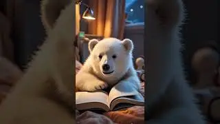 Bear Reads Bedtime Story 📖 #bear #cute #reading