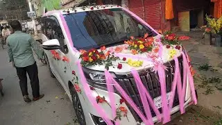 কাঁচা ফুল দিয়ে বিয়ের গাড়ি সাজান wedding car decoration idea 2026