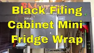 Black Filing Cabinet Custom Printed vinyl Mini Fridge Wrap