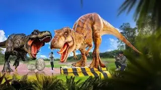 T-Rex 🦖 dinosaur 🦕 jurassic world 🌎 village Chase 🐊 attack park 🏞️ part 160
