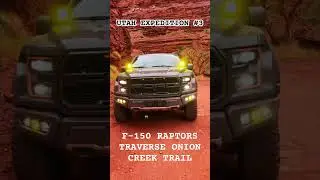 F-150 Raptors on Moab&rsquo;s Onion Creek Trail #fordraptor #fordracing #offroad #moab #utah #onioncreek