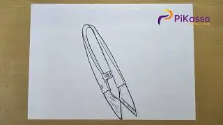 How to Draw a Sewing Scissors Easy step by step
