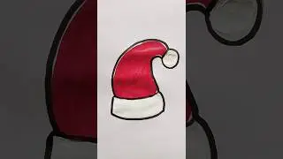 Santa Claus Hat Acrylic Painting For Kids #hat #santa #painting #trending #shorts #viralvideo