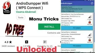 AndroDumpper WiFi Wps New Unlocked Ad Free Apk | Monu Tricks| Subscribe Now More