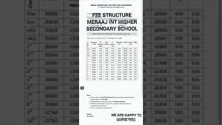 FEE STRUCTURE Meraaj Int Higher Secondary School