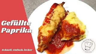 🌶 Gefüllte Paprika 🍅 mit Hackfleisch & Reisfüllung | Spitzpaprika im Backofen | Einfaches Rezept