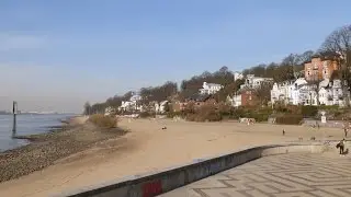 Hamburg, Germany: Oevelg&ouml;nne, Elbstrand (Elbe Beach) - 4K UHD Video Image