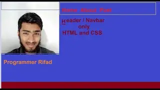 Just create a navbar with HTML and CSS/শুধু মাত্র HTML এবং CSS দিয়ে একটি ন্যাববার হ্যাডার তৈরি করুন।