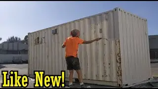 Airless Spray Painting a Shipping Container - Topcoat Home Improvements