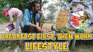 Farm Vlog &ndash; Rustic Breakfast, Plowing, and Watering the Eggplants #farmlife #villagelife #vlog 