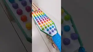 marble Run Race ASMR #117 Wooden Wave Course Colorful Marbles   #marblerun #marblerunrace #asmr