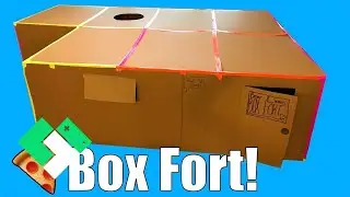 📦 Kids Build First Box Fort! Box Fort Pizza Party! 🍕 | Clintus.tv